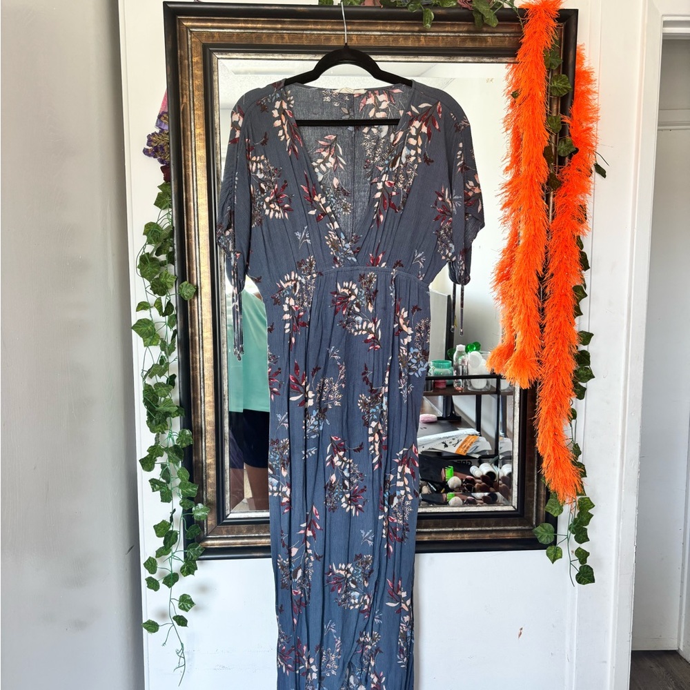 Floral Maxi Dress with V-Neck